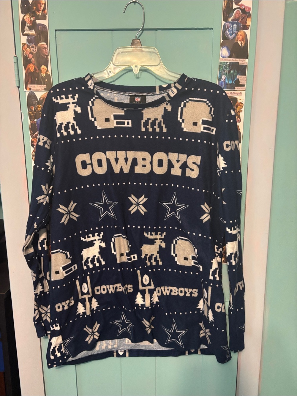NFL Cowboys Navy and White Holiday Sweater